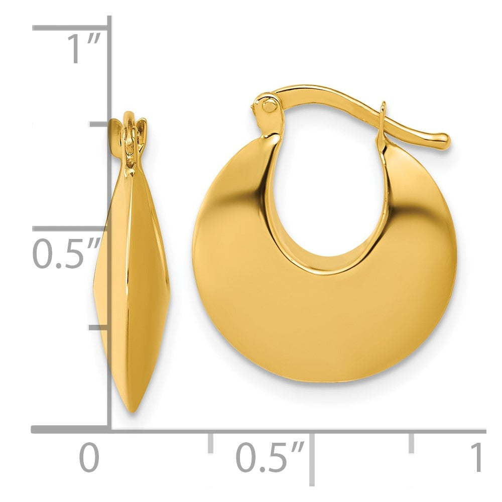 14K Gelbgold Poliert Rund Creolen