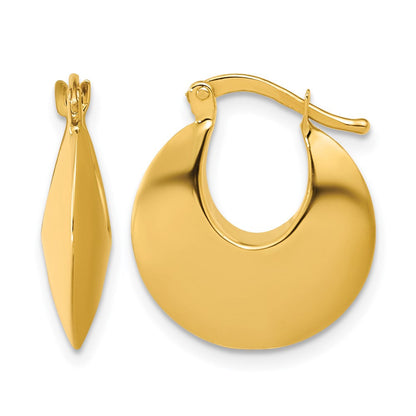 14K Gelbgold Poliert Rund Creolen