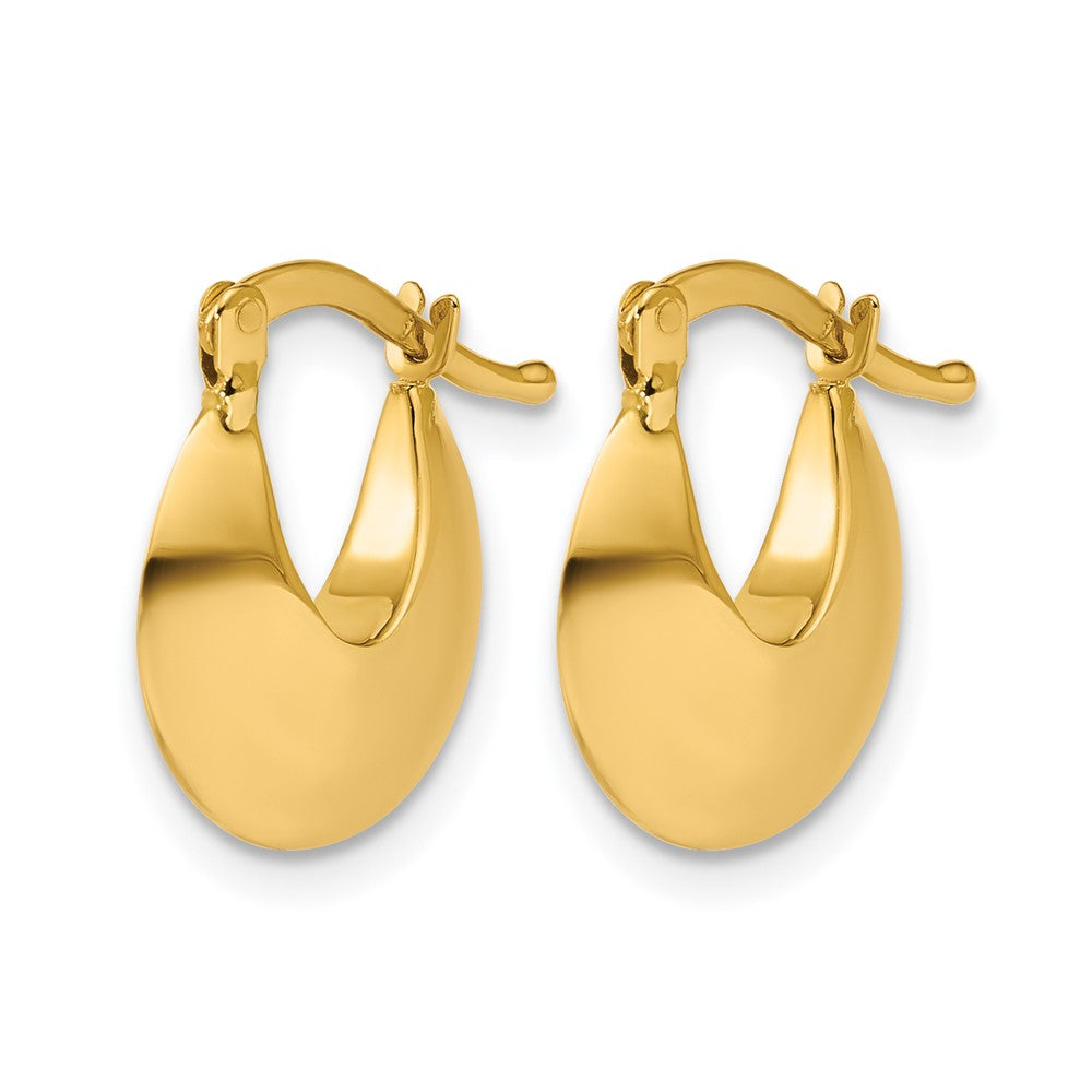 14K Gelbgold Poliert Rund Creolen