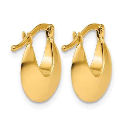14K Gelbgold Poliert Rund Creolen