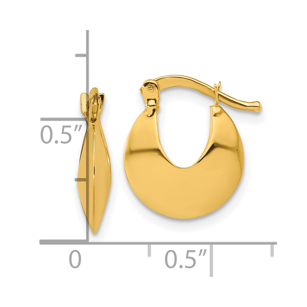 14K Gelbgold Poliert Rund Creolen