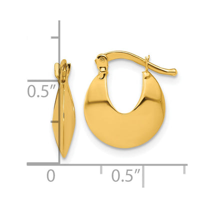 14K Gelbgold Poliert Rund Creolen
