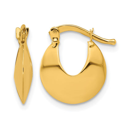 14K Gelbgold Poliert Rund Creolen