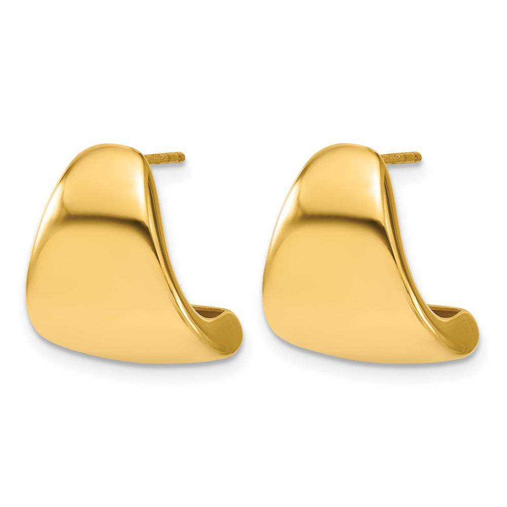 14K Gelbgold Poliert Curve Ohrstecker