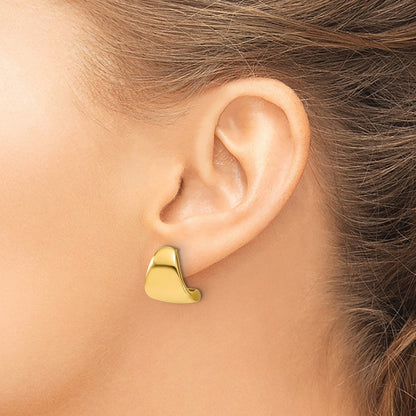 14K Gelbgold Poliert Curve Ohrstecker