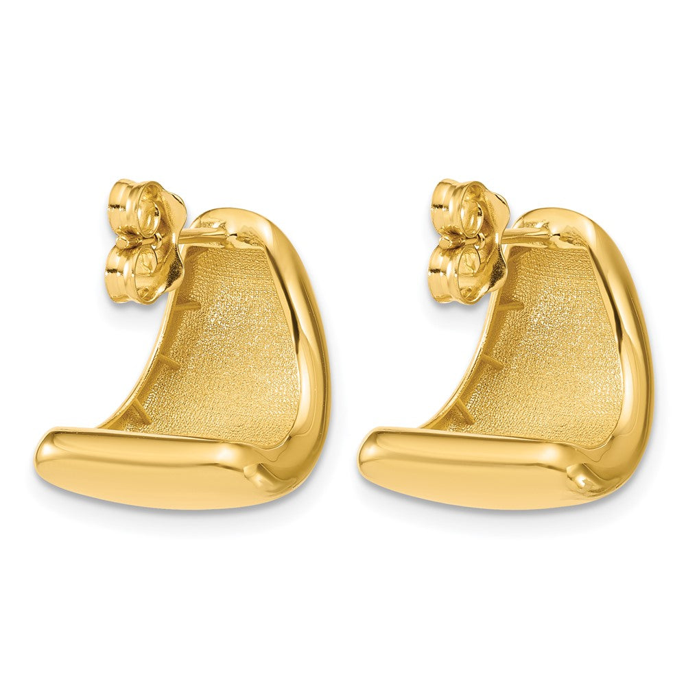 14K Gelbgold Poliert Curve Ohrstecker