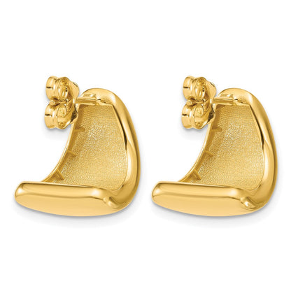 14K Gelbgold Poliert Curve Ohrstecker