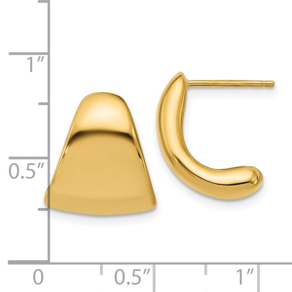 14K Gelbgold Poliert Curve Ohrstecker