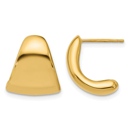 14K Gelbgold Poliert Curve Ohrstecker
