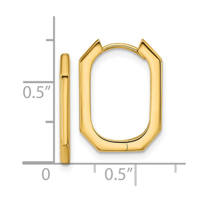 14K Gelbgold Poliert Klappbar Creolen