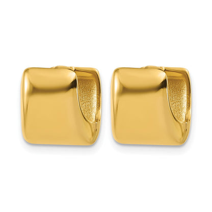 14K Gelbgold Poliert Puff Quadratisch Klappbar Creolen