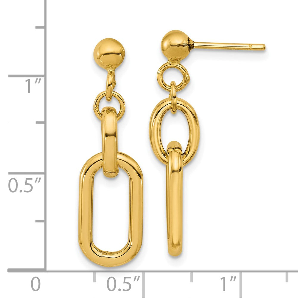 14K Gelbgold Poliert Fantasieglieder Stecker Ohrhänger