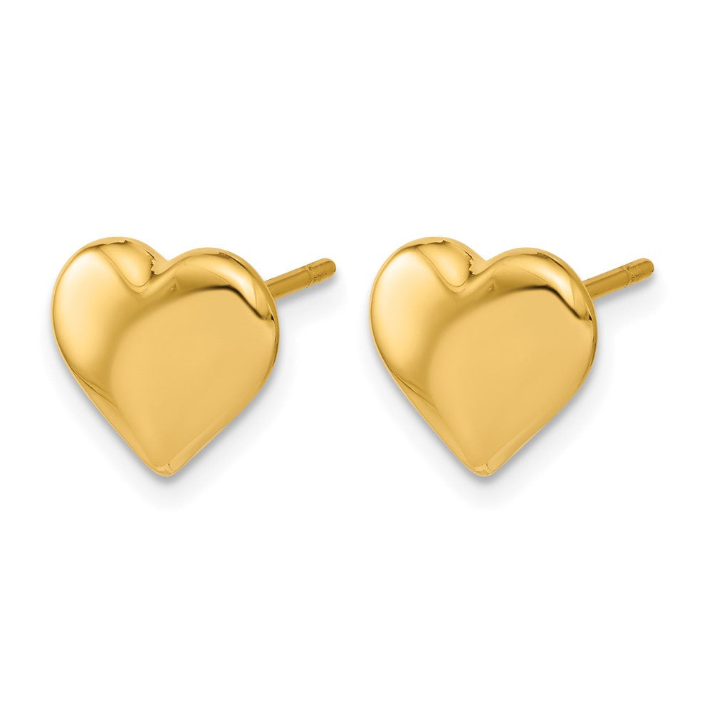 14K Gelbgold Poliert Herz Ohrstecker