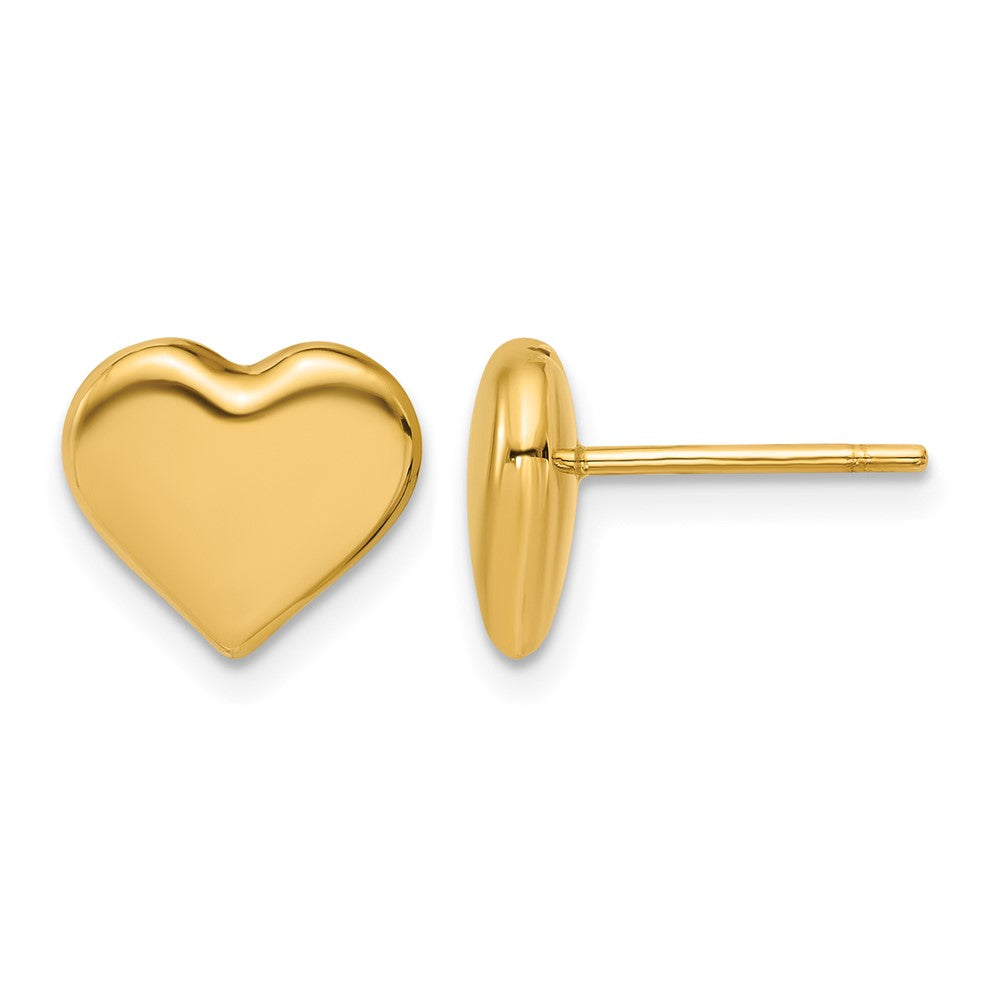 14K Gelbgold Poliert Herz Ohrstecker