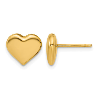14K Gelbgold Poliert Herz Ohrstecker