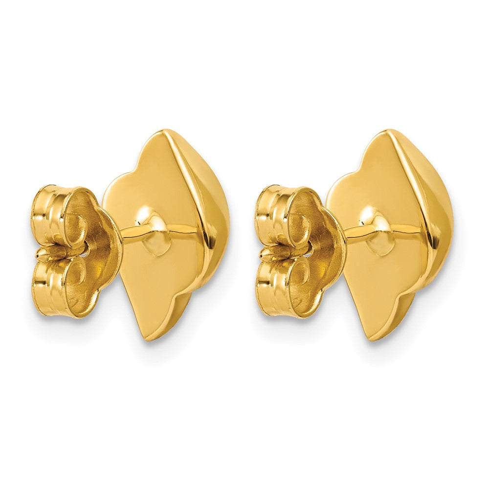 14K Gelbgold Poliert und Gebürstet Fantasie Ohrstecker