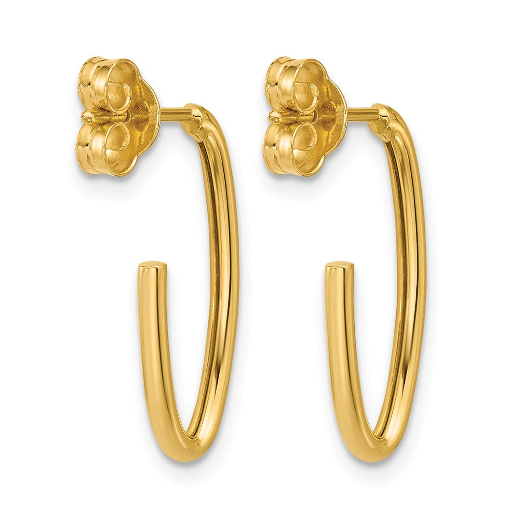 14K Gelbgold Poliert 1.8mm Oval Stecker J Creolen