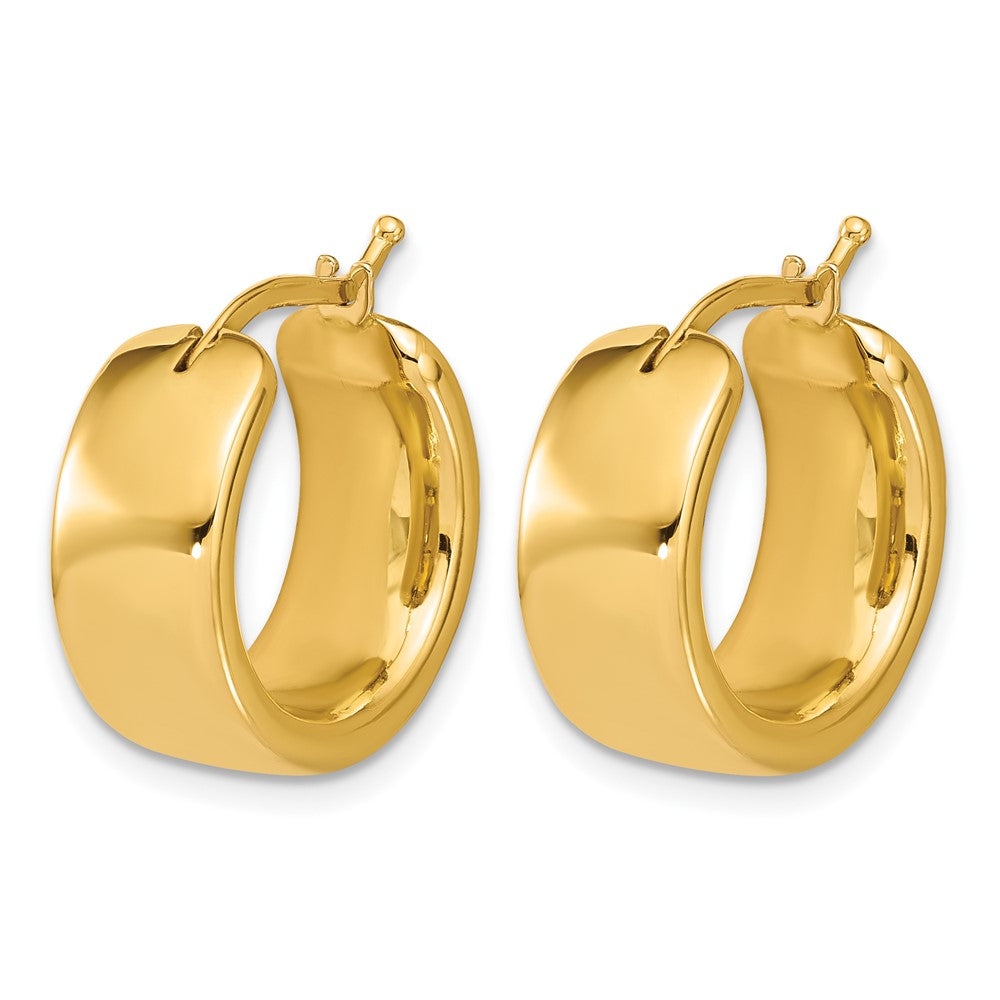 14K Gelbgold Poliert 7.7mm Rund Creolen