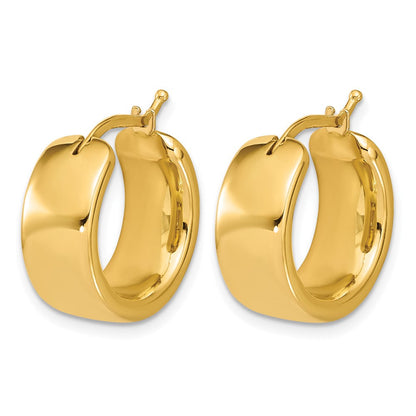 14K Gelbgold Poliert 7.7mm Rund Creolen