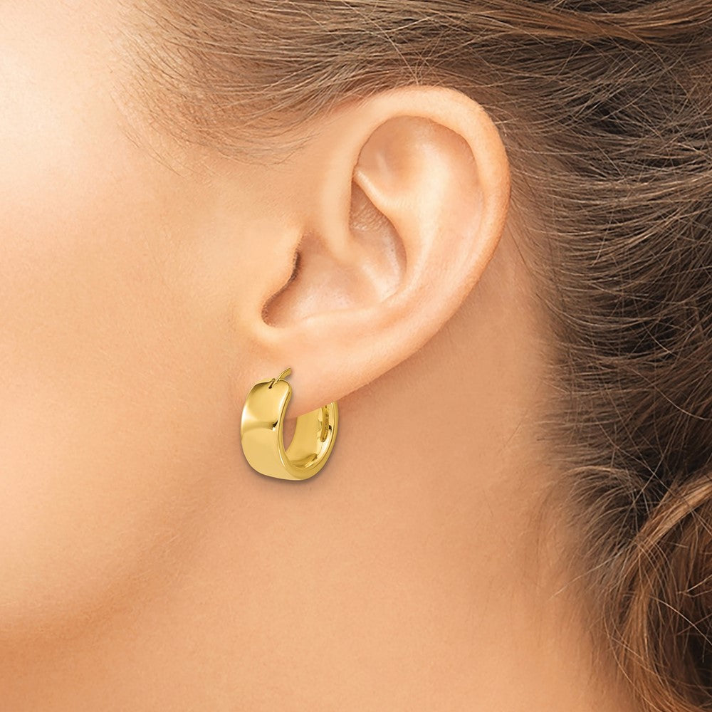 14K Gelbgold Poliert 7.7mm Rund Creolen