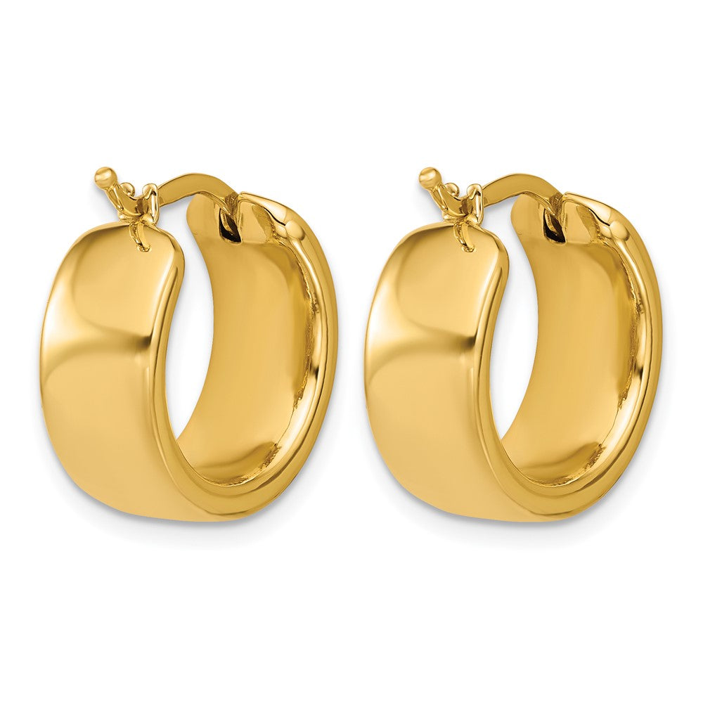 14K Gelbgold Poliert 7.7mm Rund Creolen