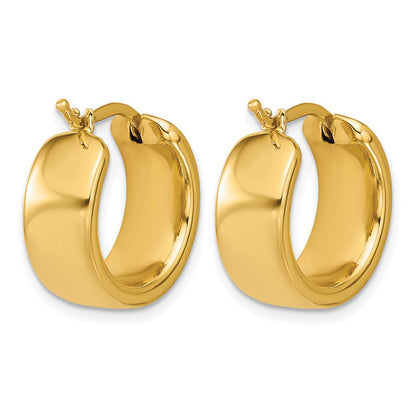 14K Gelbgold Poliert 7.7mm Rund Creolen