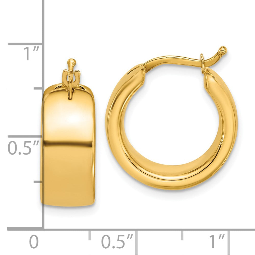 14K Gelbgold Poliert 7.7mm Rund Creolen