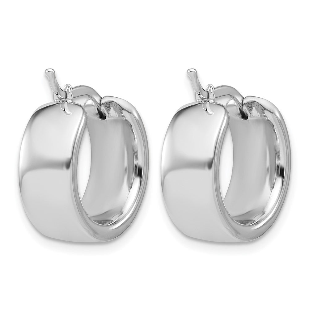 14K Weißgold Poliert 7.7mm Rund Creolen