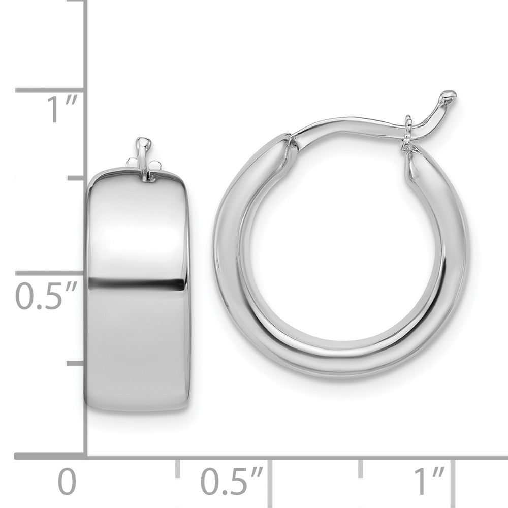 14K Weißgold Poliert 7.7mm Rund Creolen