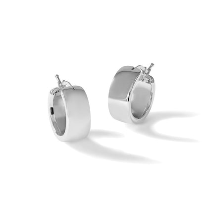 14K Weißgold Poliert 7.7mm Rund Creolen