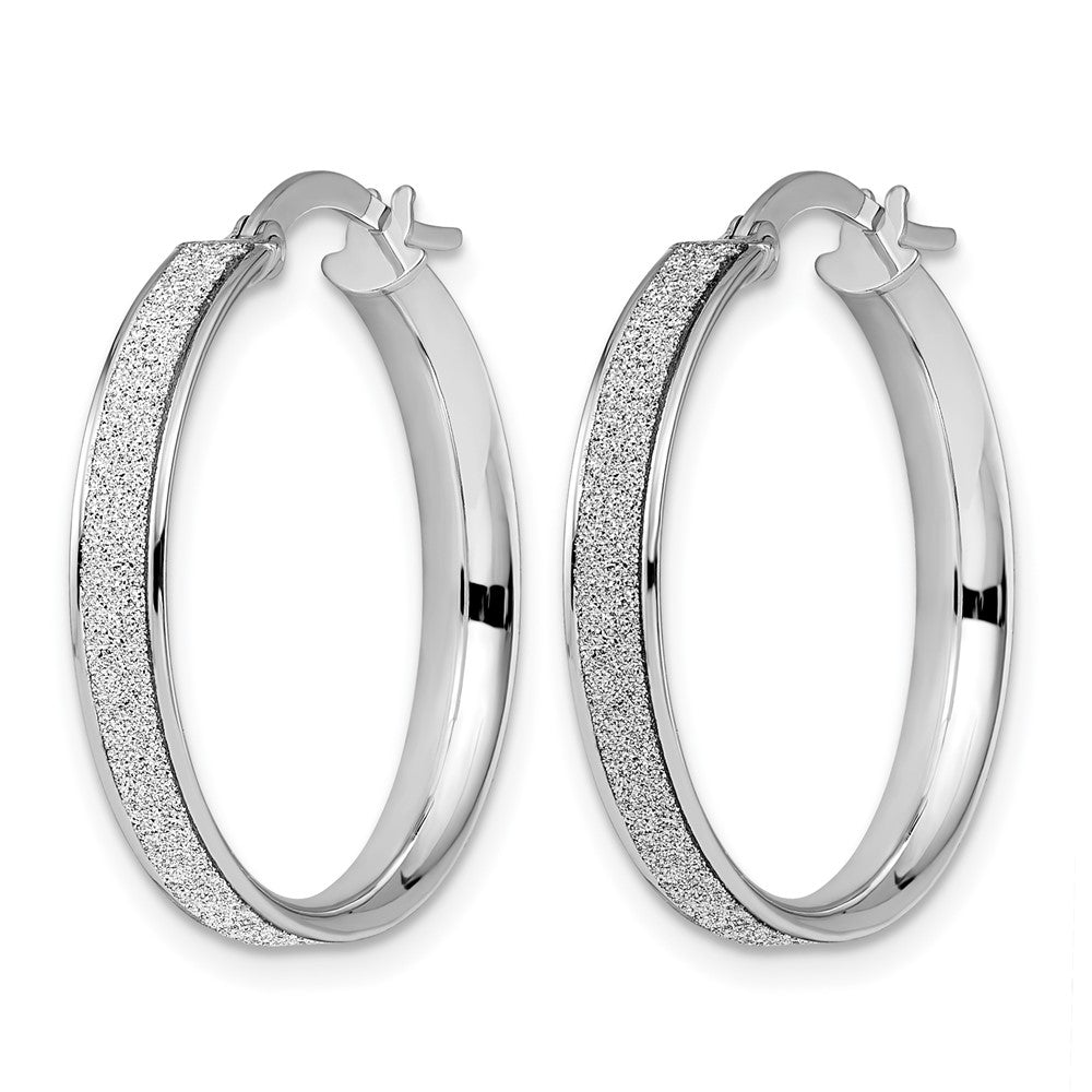 14K Weißgold Poliert Glimmer Infused Creolen