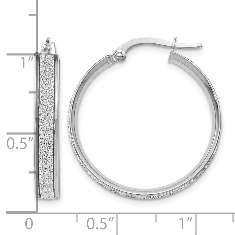14K Weißgold Poliert Glimmer Infused Creolen