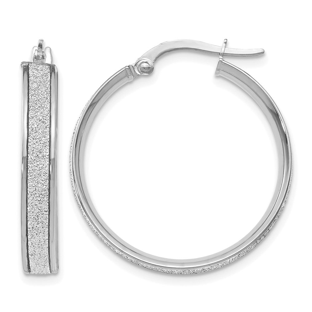14K Weißgold Poliert Glimmer Infused Creolen