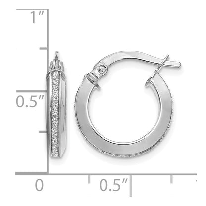 14K Weißgold Poliert Glimmer Infused Creolen