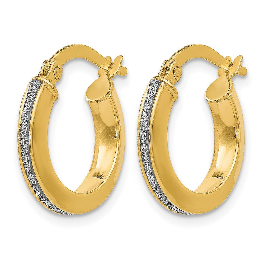 14K Gelbgold Poliert Glimmer Infused Creolen