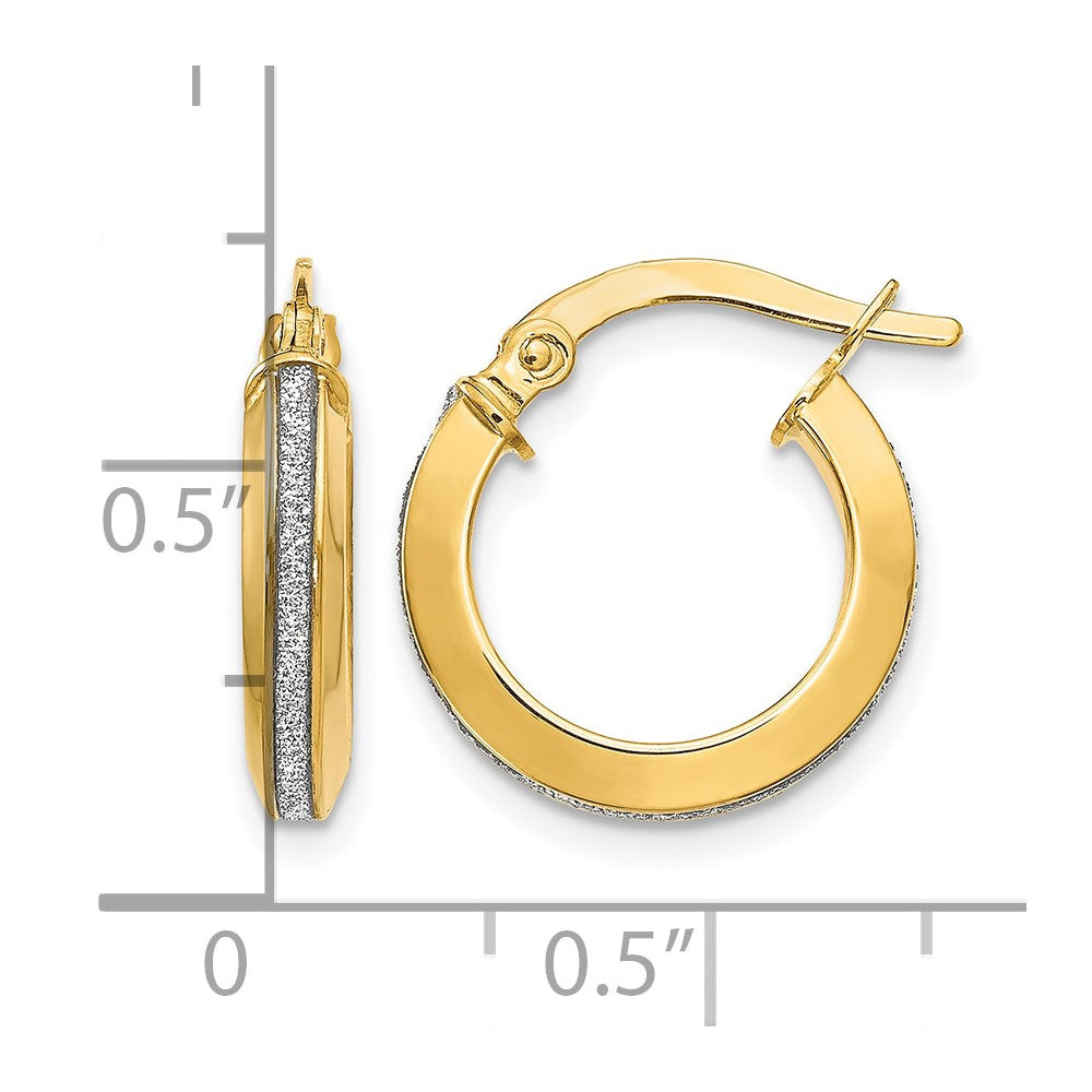 14K Gelbgold Poliert Glimmer Infused Creolen