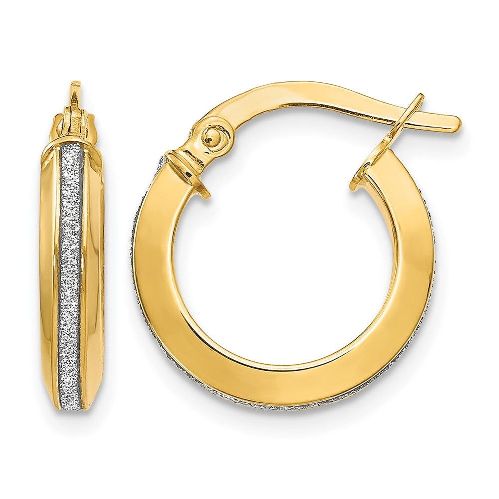 14K Gelbgold Poliert Glimmer Infused Creolen