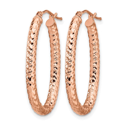 14K Roségold Foreverlite Poliert und Strukturiert Ohrringe