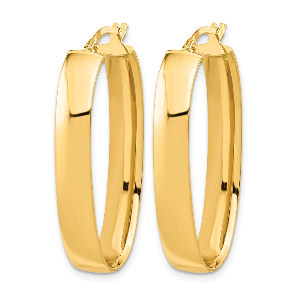14K Gelbgold Poliert Oval Creolen