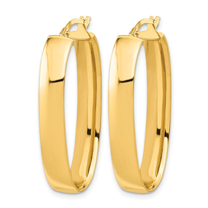 14K Gelbgold Poliert Oval Creolen