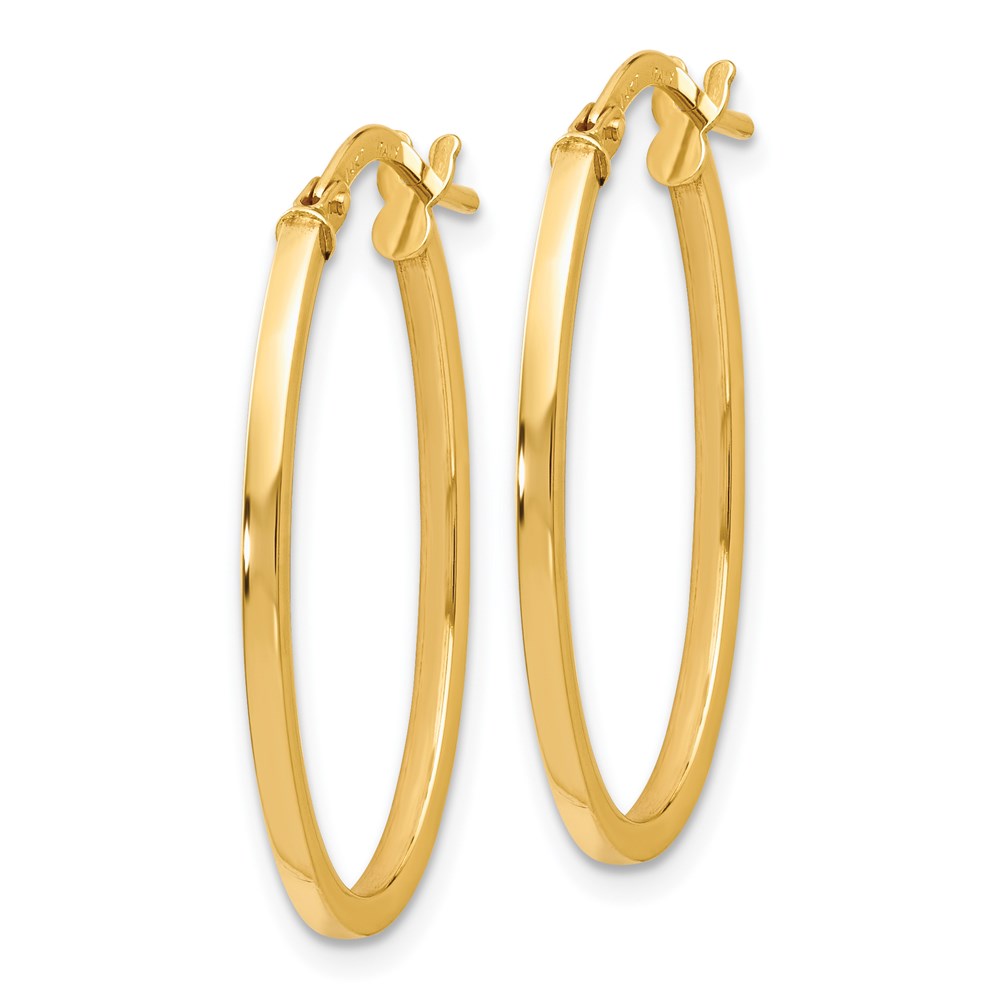 14K Gelbgold Poliert Oval Creolen