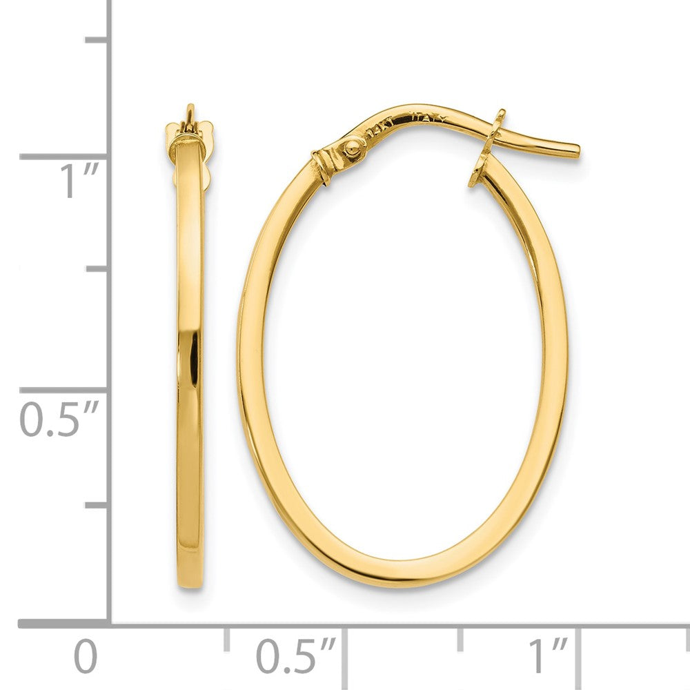 14K Gelbgold Poliert Oval Creolen