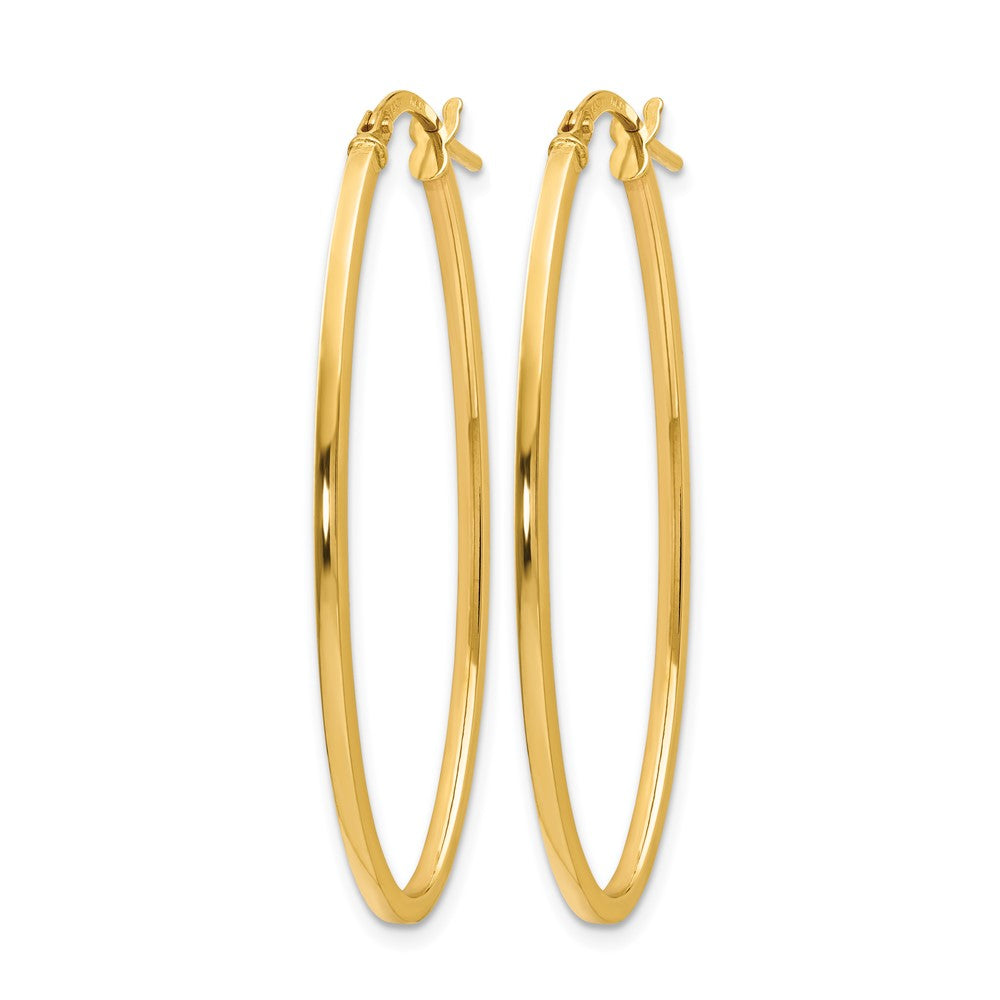 14K Gelbgold Poliert Oval Creolen