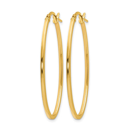 14K Gelbgold Poliert Oval Creolen
