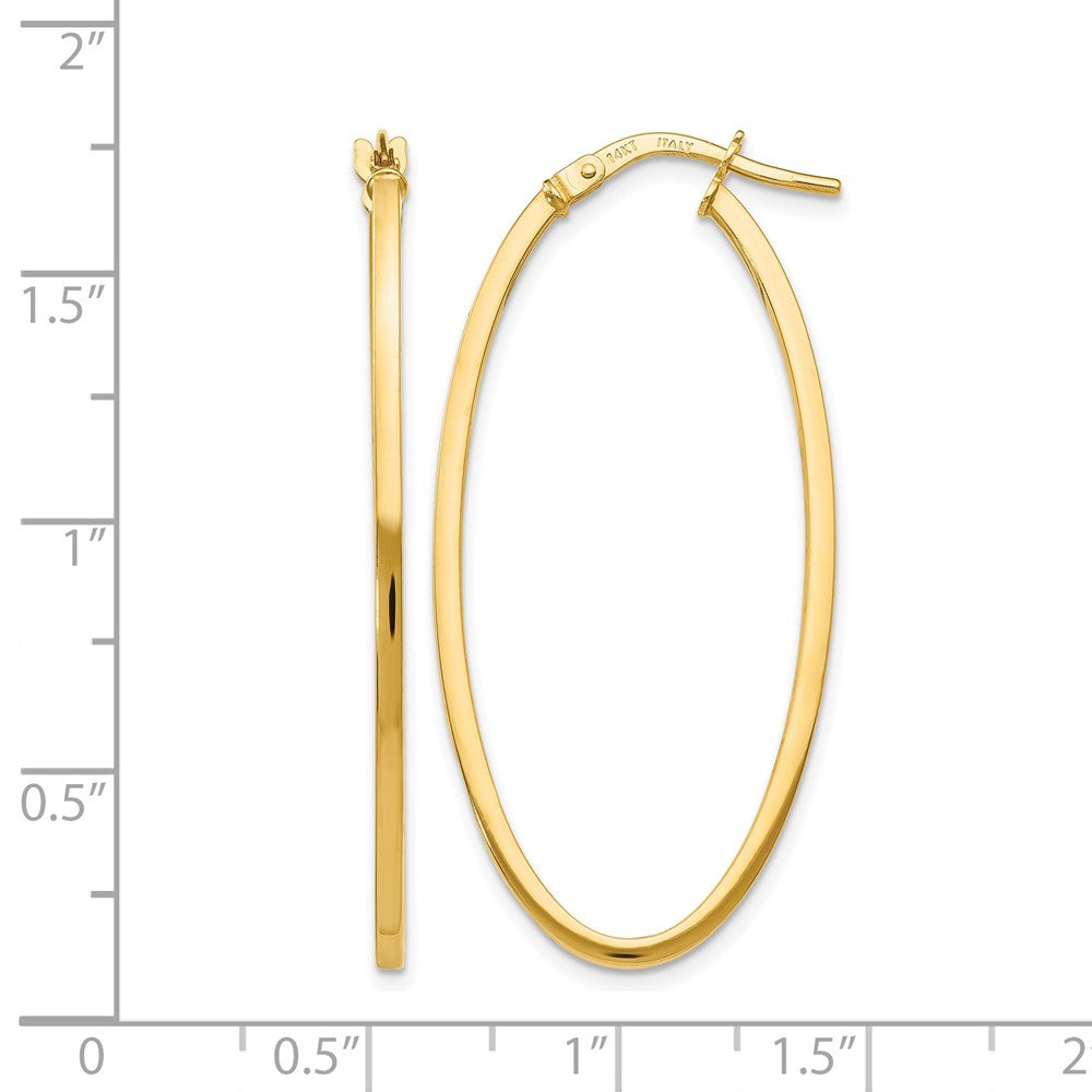 14K Gelbgold Poliert Oval Creolen