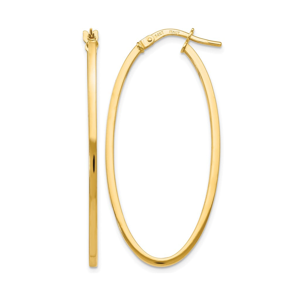 14K Gelbgold Poliert Oval Creolen