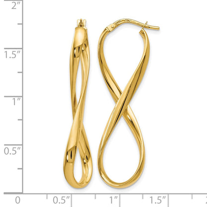 14K Gelbgold Poliert Unendlichkeit Creolen