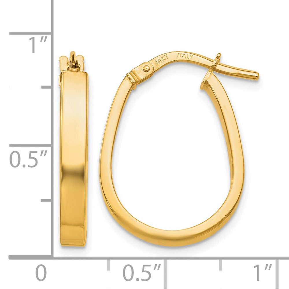 14K Gelbgold Poliert U Form Creolen