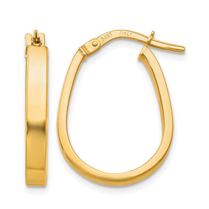 14K Gelbgold Poliert U Form Creolen