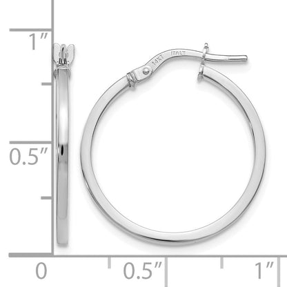 14K Weißgold Poliert Creolen